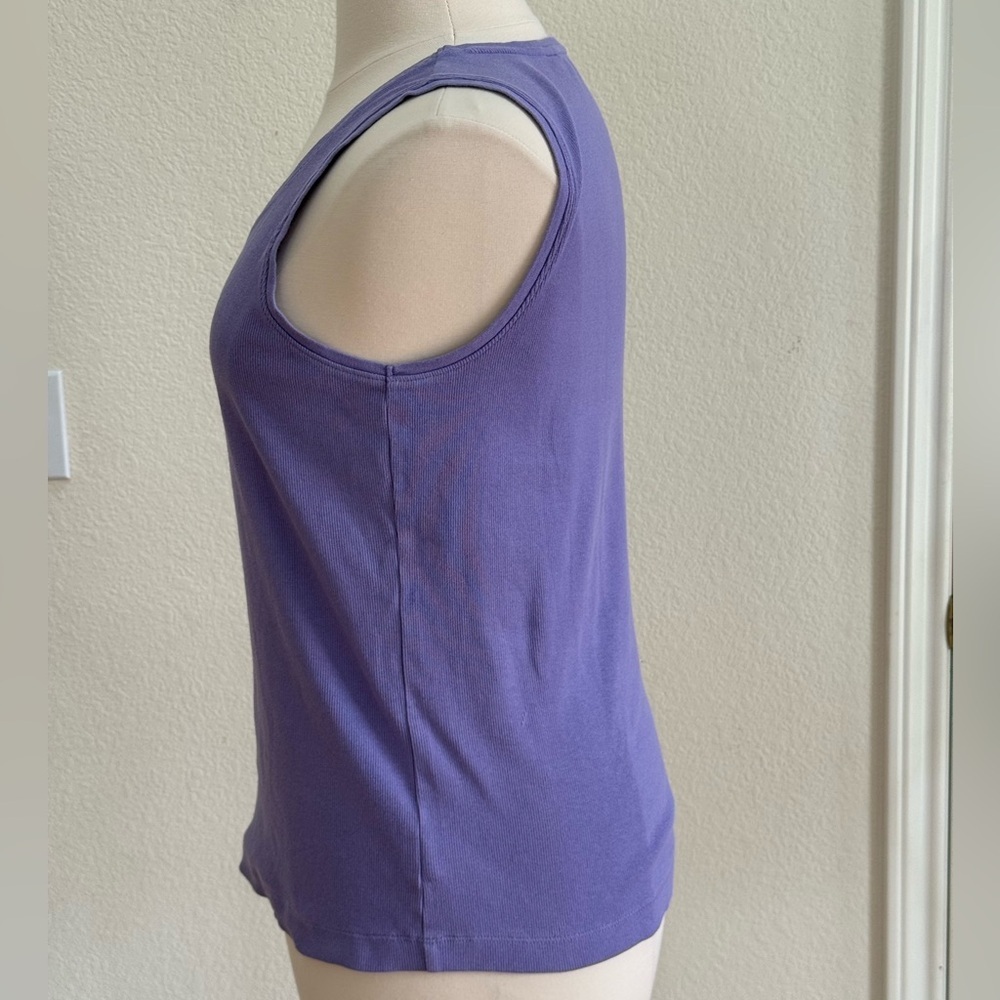 Chico's Lavender Sleeveless Ribbed Tank Top-Size 16 Chico’s size 3 - Picture 3 of 7